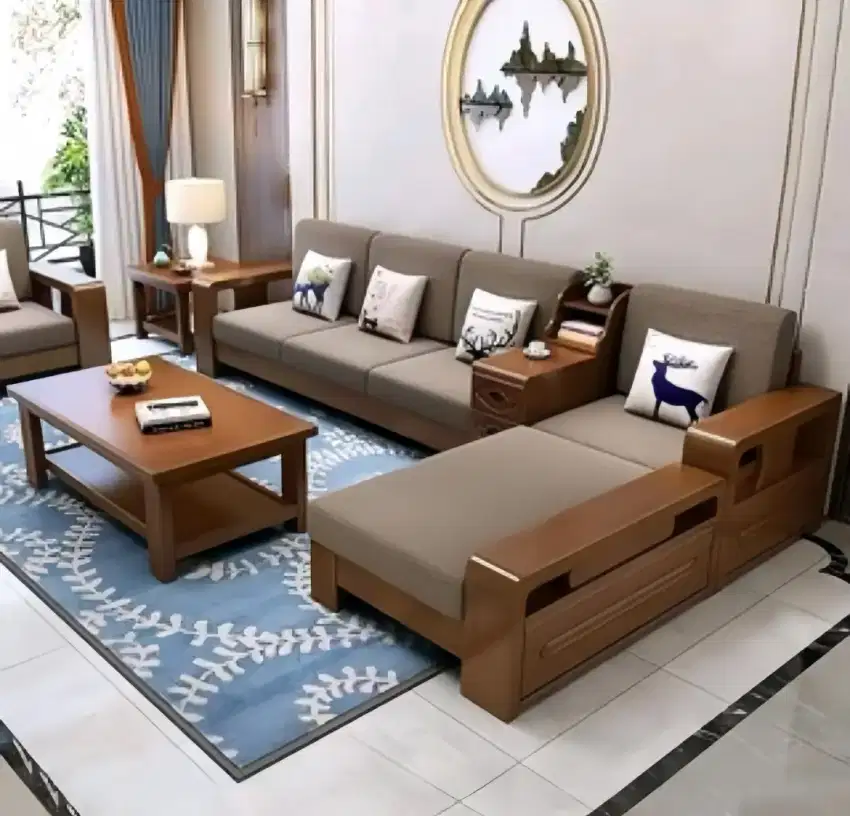 Set kursi tamu jati minimalis modern terbaru
