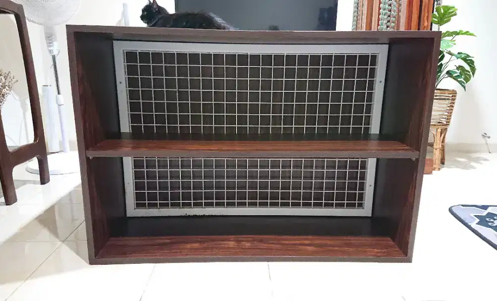 Rak Buku / Pajangan / Helm / TV 2 Tingkat / Susun Bahan HPL & Besi