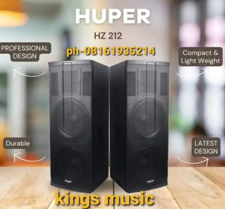 Speaker 3 way active huper Hz 212A 1100 watt x 2 new garansi resmi