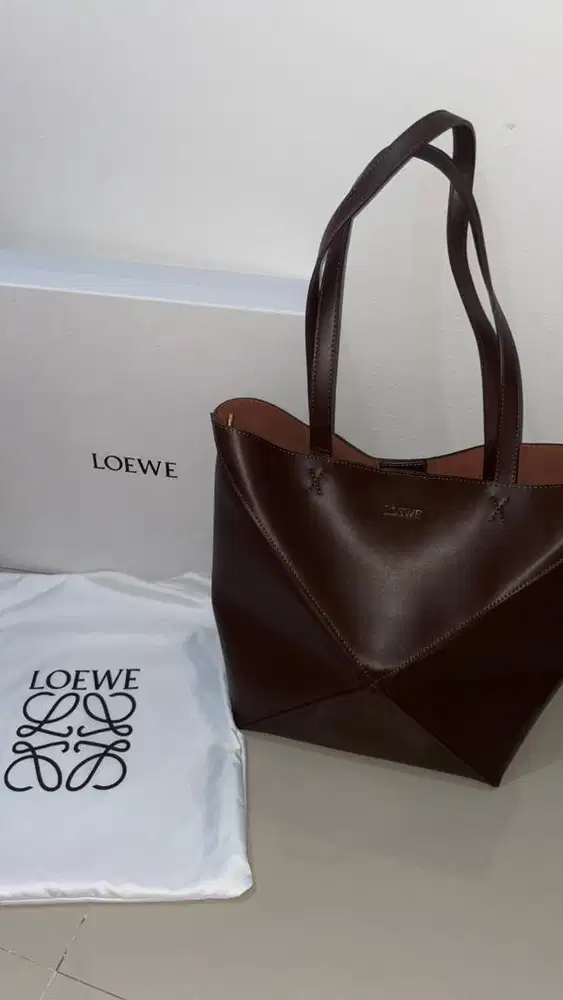 Tas kulit/ tas hand bag / Tote bag / merek loewe - cokelat tas wanita