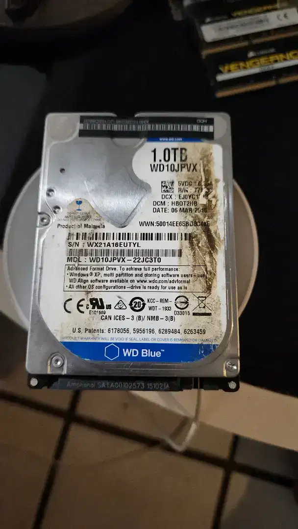 Harddisk WD Blue 1.0 TB WD10JPVX