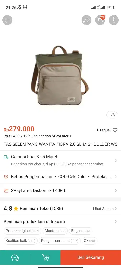Eiger Fiora 2.0 Slim shoulder bag || HARGA NET || Baru
