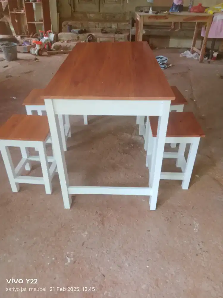 meja kursi cafe set lengkap
