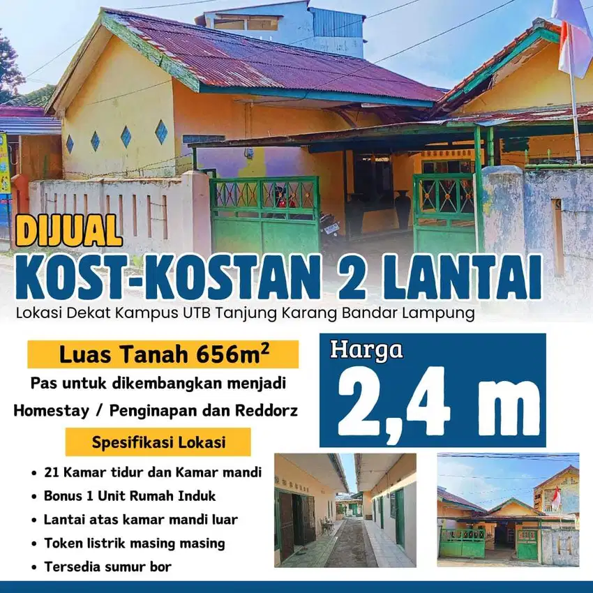 Dijual Kost Kosan 21kamar di Bandar Lampung