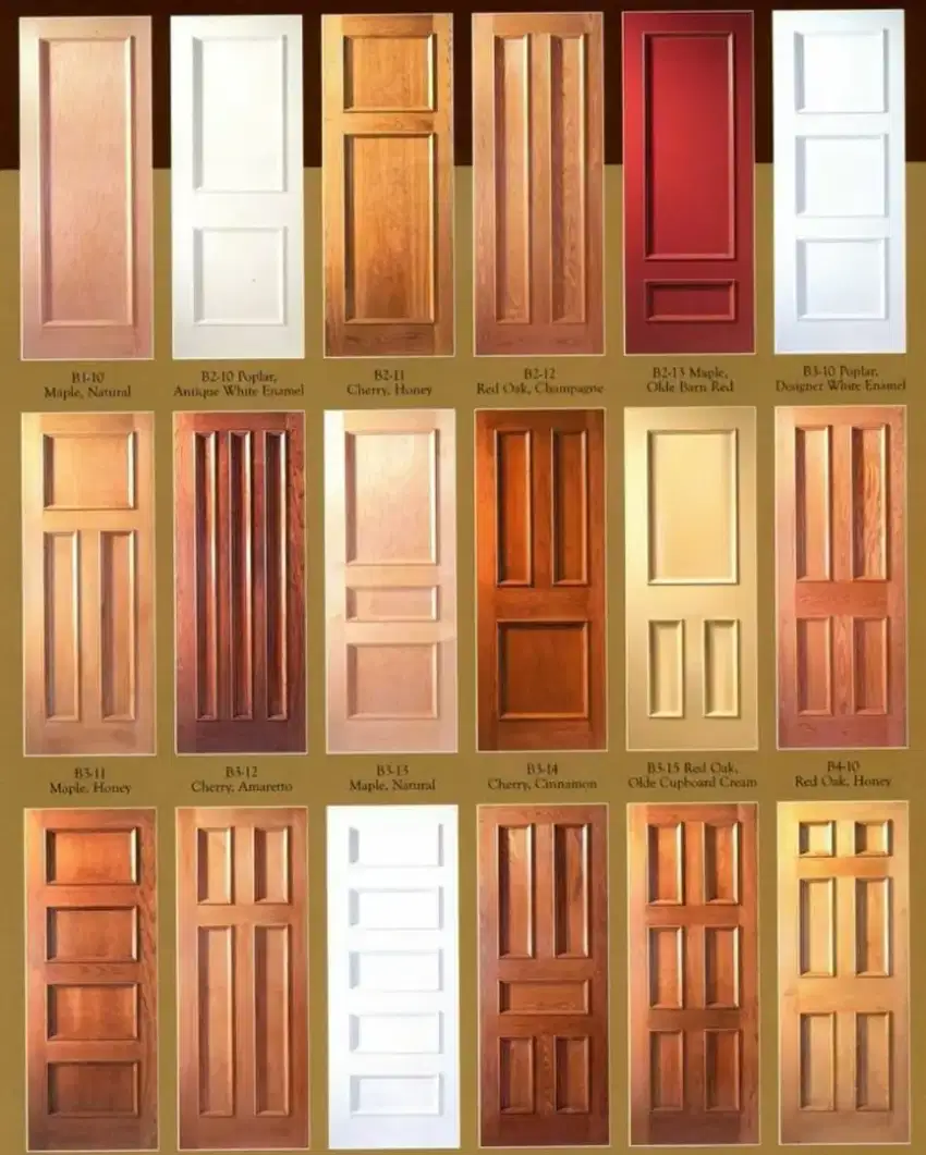 Daun pintu  kayu dengan motif costum
