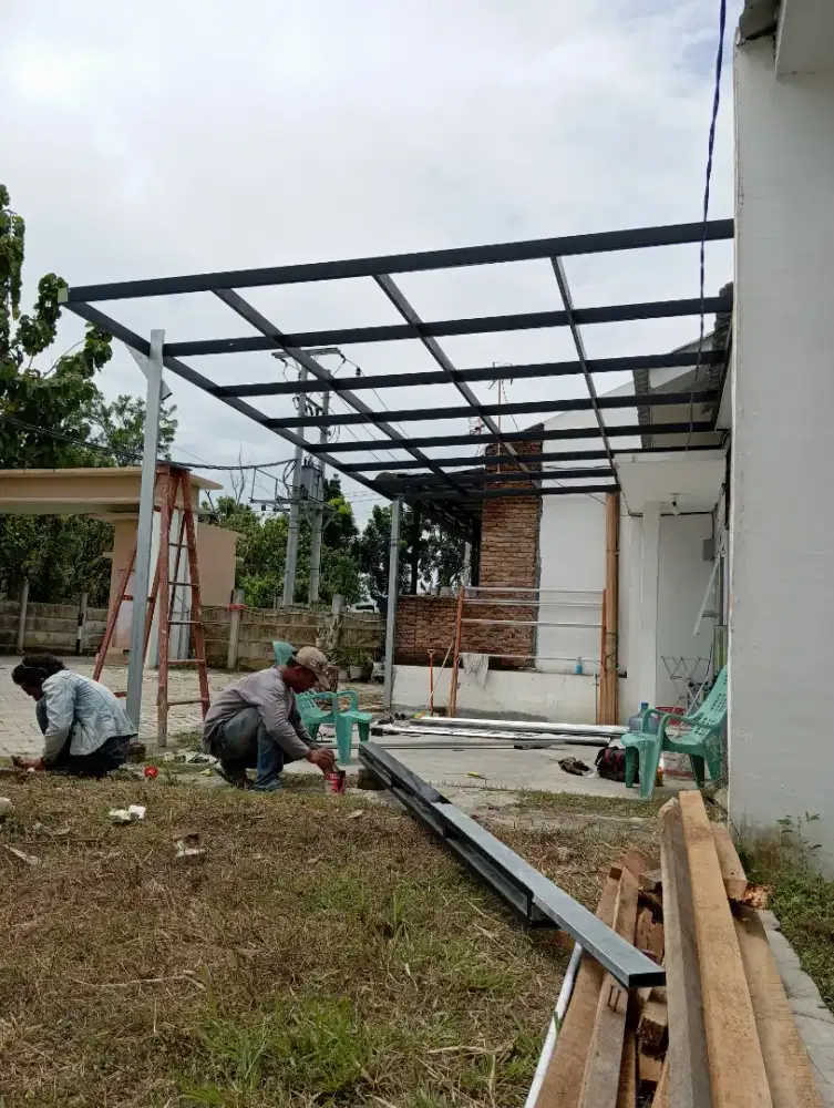 Kanopi besi atap spandek alderon dll