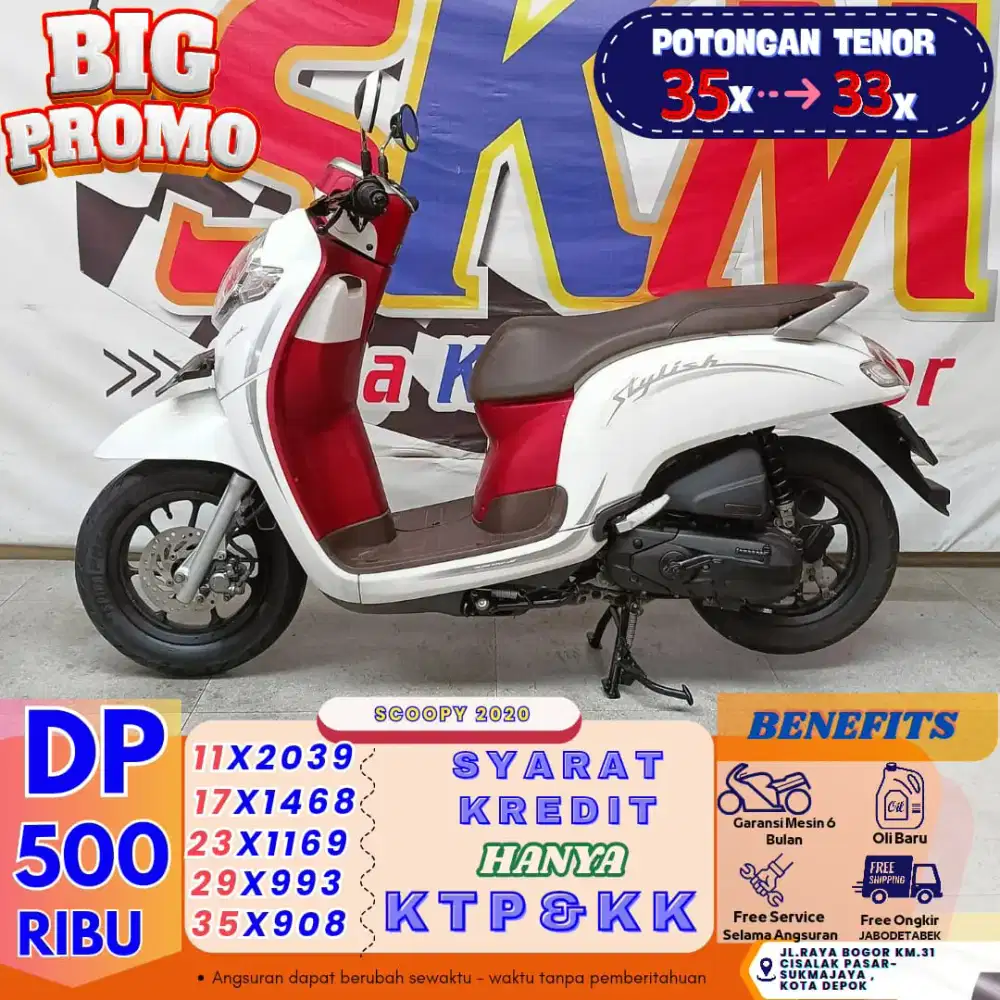 (DP 500 lngsng bawa plng MTR) Scoopy 2020 cash credt