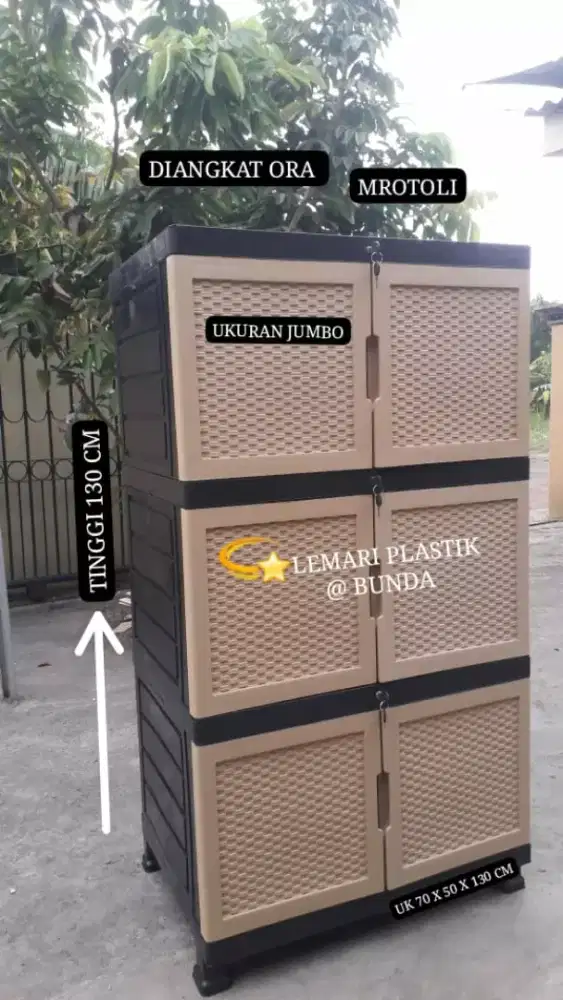 LEMARI PLASTIK BESAR ADA KUNCI NYA BISA COD / KIRIM