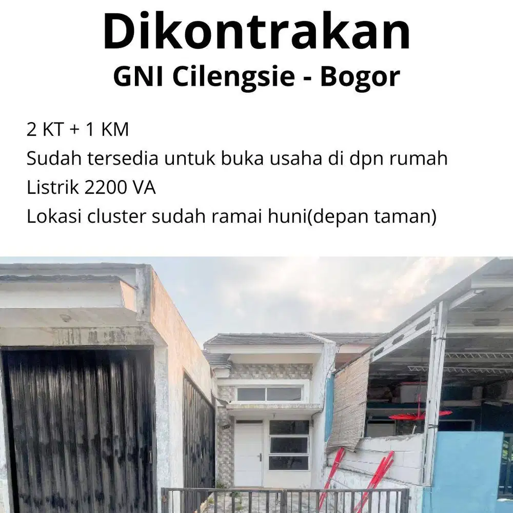 SEWA RUMAH STRATEGIS DI CILEUNGSI BOGOR Sekaligus UNTUK USAHA