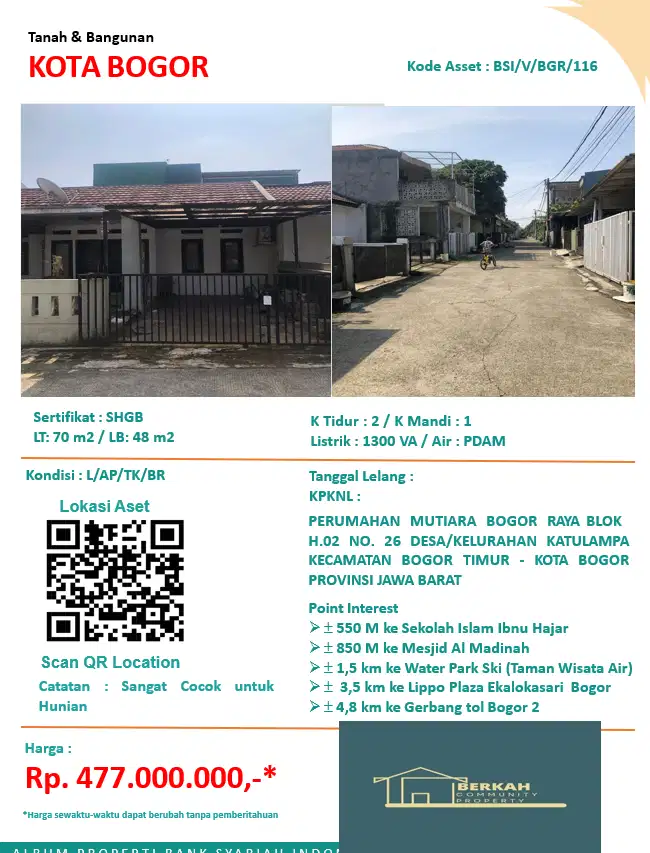 Rumah dengan 10 menit menuju Tol dan Fasilitas lainya