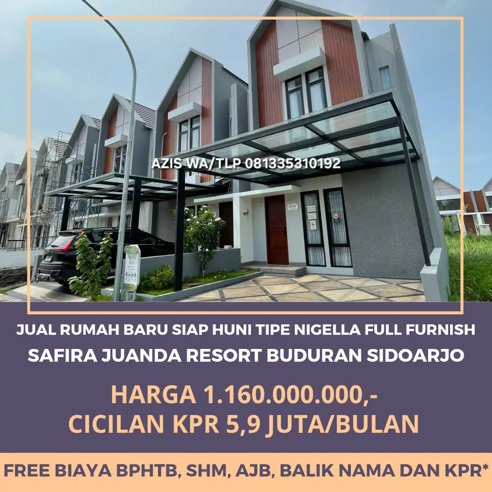 Rumah baru siap huni full furnish tipe nigella safira juanda resort