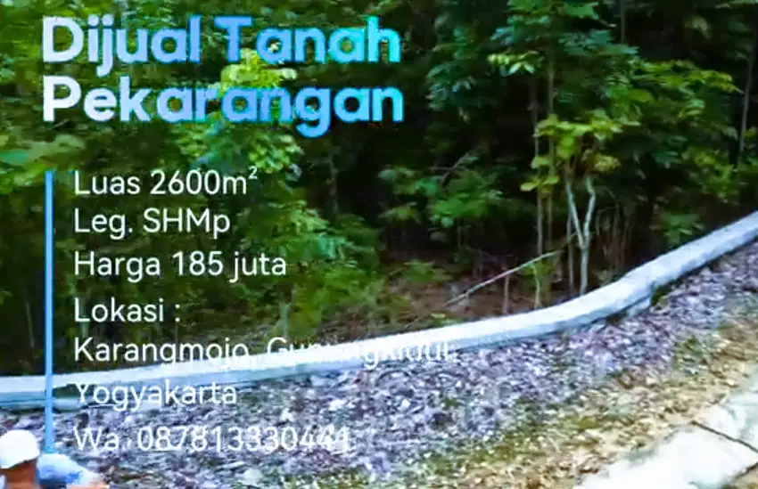 DIJUAL TANAH MURAH 2600M² , LOKASI KARANGMOJO GUNUNGKIDUL