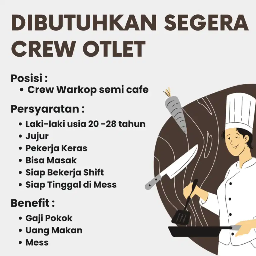 Lowongan kerja warkop semi cafe