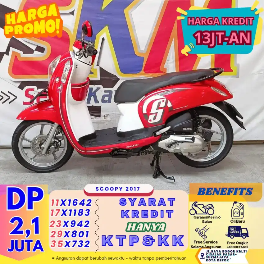 Gratis tenor 2bulan Scoopy 2017 km low