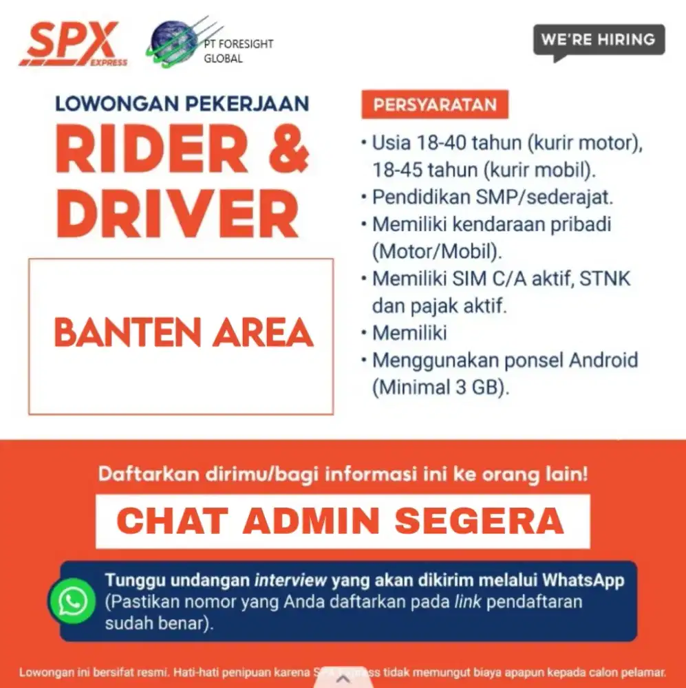 LOKER KURIR MOTOR SHOPEE EXPRESS