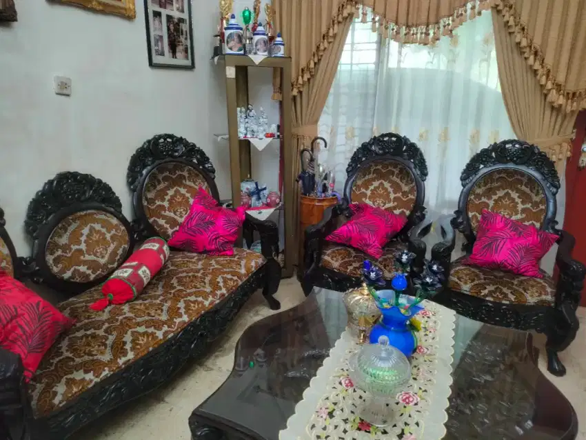 1 set Kursi Tamu Jati Asli Antik