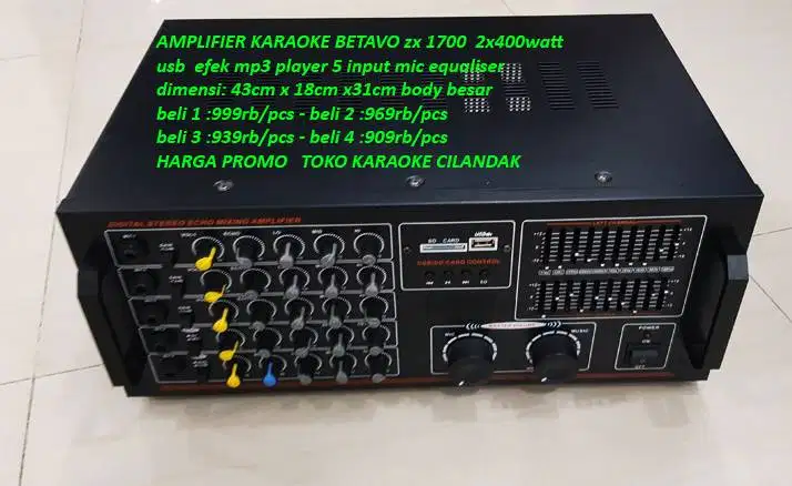 AMPLIFIER KARAOKE BETAVO BT 1700 usb - sd card - efek echo - mp3 playe