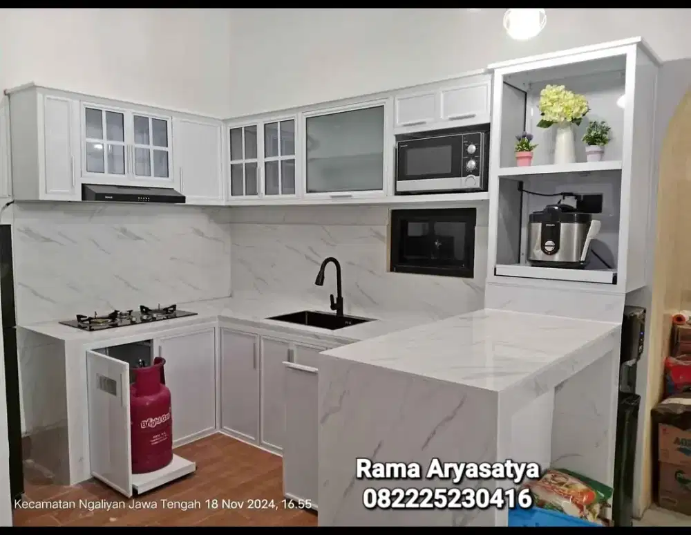 Kitchen set minimalis aluminium tebal kuat anti rayap