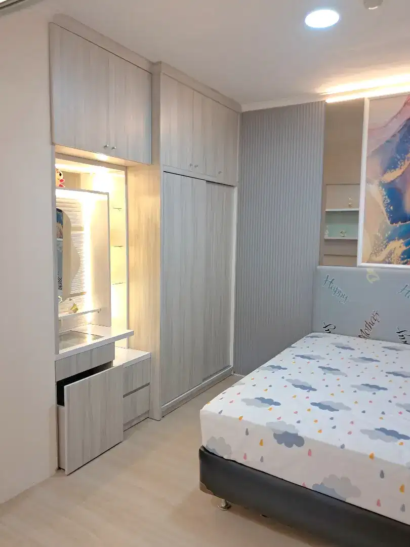 termewah murah baru renov srt SHM apartemen maple park furnish lengkap