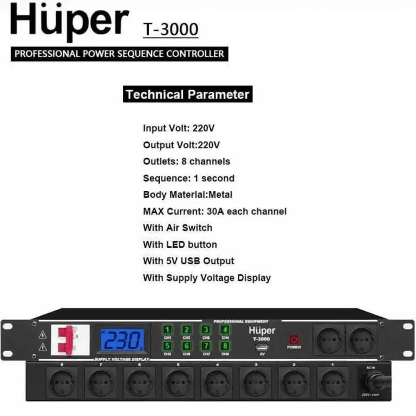 Power Sequencer Huper T 3000 Original Squencer T3000