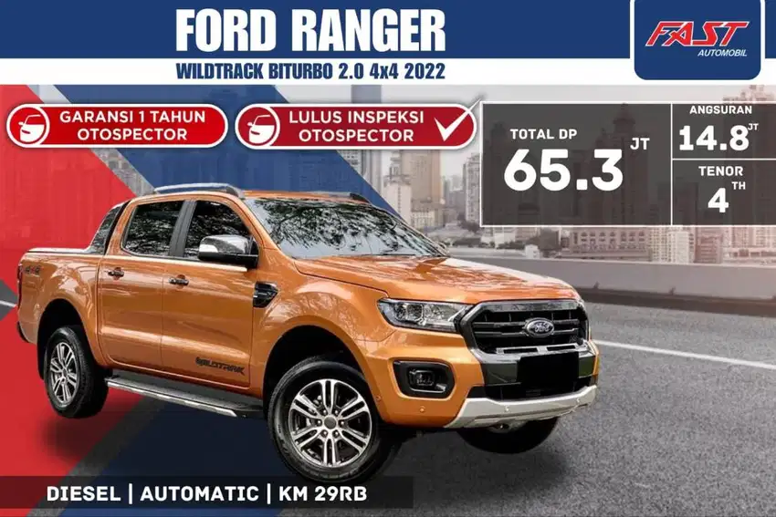 FORD RANGER WILDTRAK 2022 BITURBO 2.0 AT 4×4 LOW KM.29RB PJK PJG #F6ST