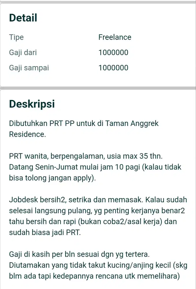 PRT Wanita Pulang-Pergi