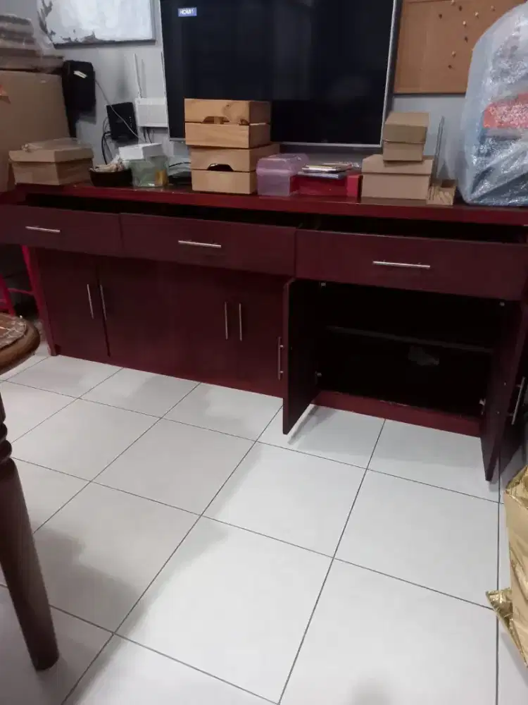 MEJA TV MEJA CONSOLE PANJANG KAYU LAPIS KOKOH