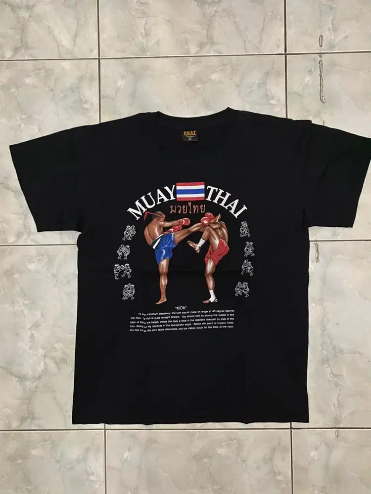 Kaos Asli Thailand Muay Thai Muaythai FOAT ORIGINAL Black size L