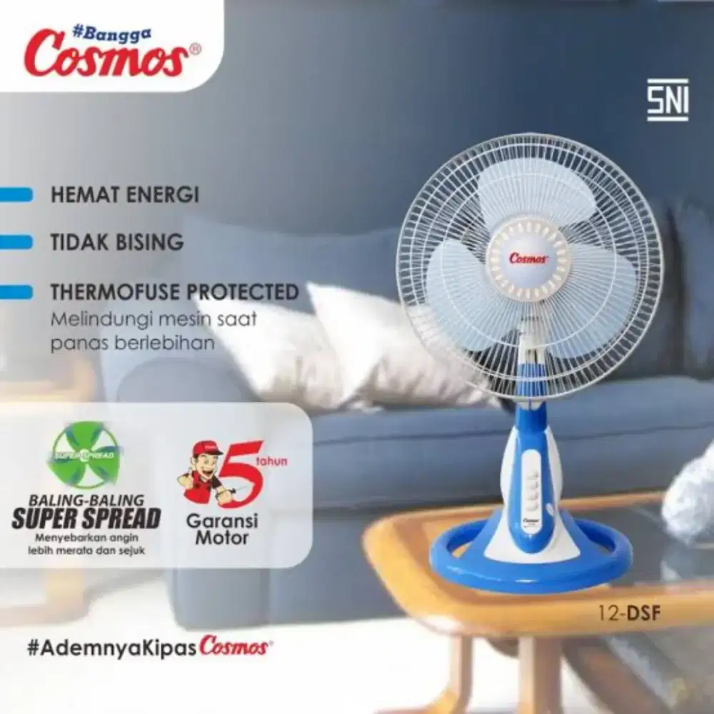 Kipas angin meja 12inci Cosmos. Baru