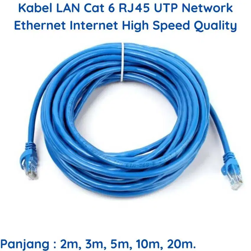 Kabel LAN Cat 6 RJ45 UTP Cat6 Konektor RJ45 Plug Langsung Siap Pakai