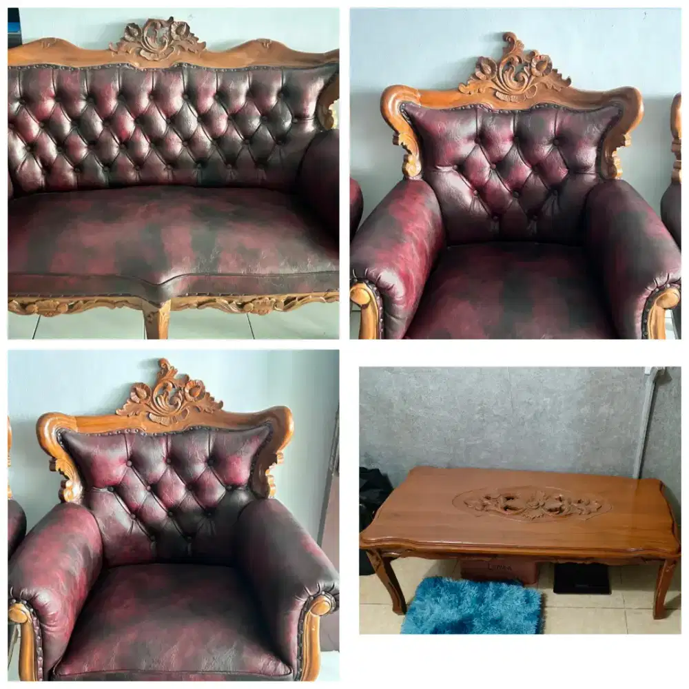 Di Jual 1 set Kursi Tamu Ukuran Kayu Jati