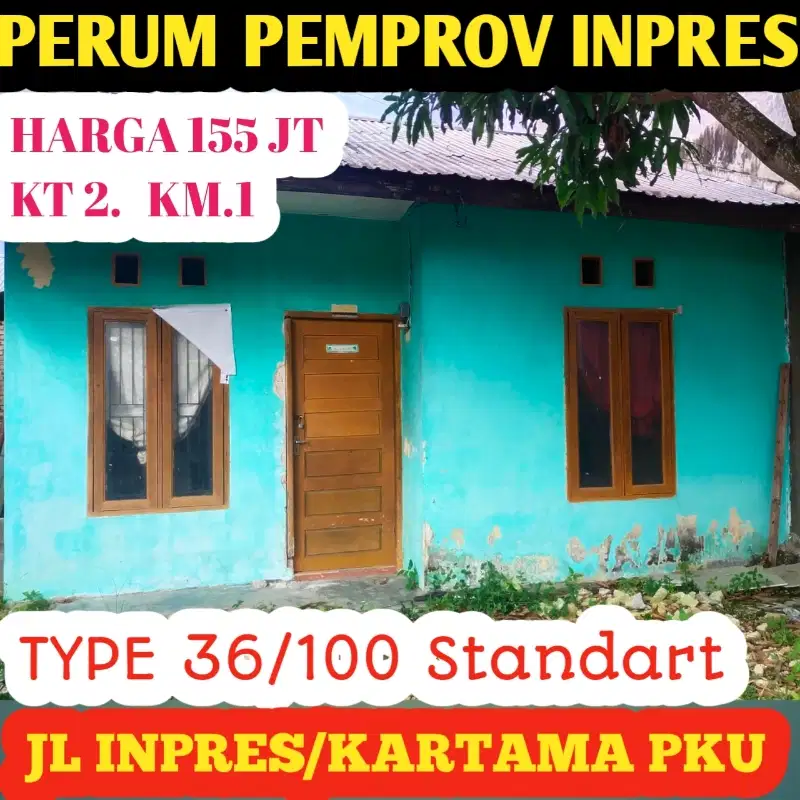 Dijual RumahType 36 Plus Jl Pemprov Kartama Kota Pekanbaru