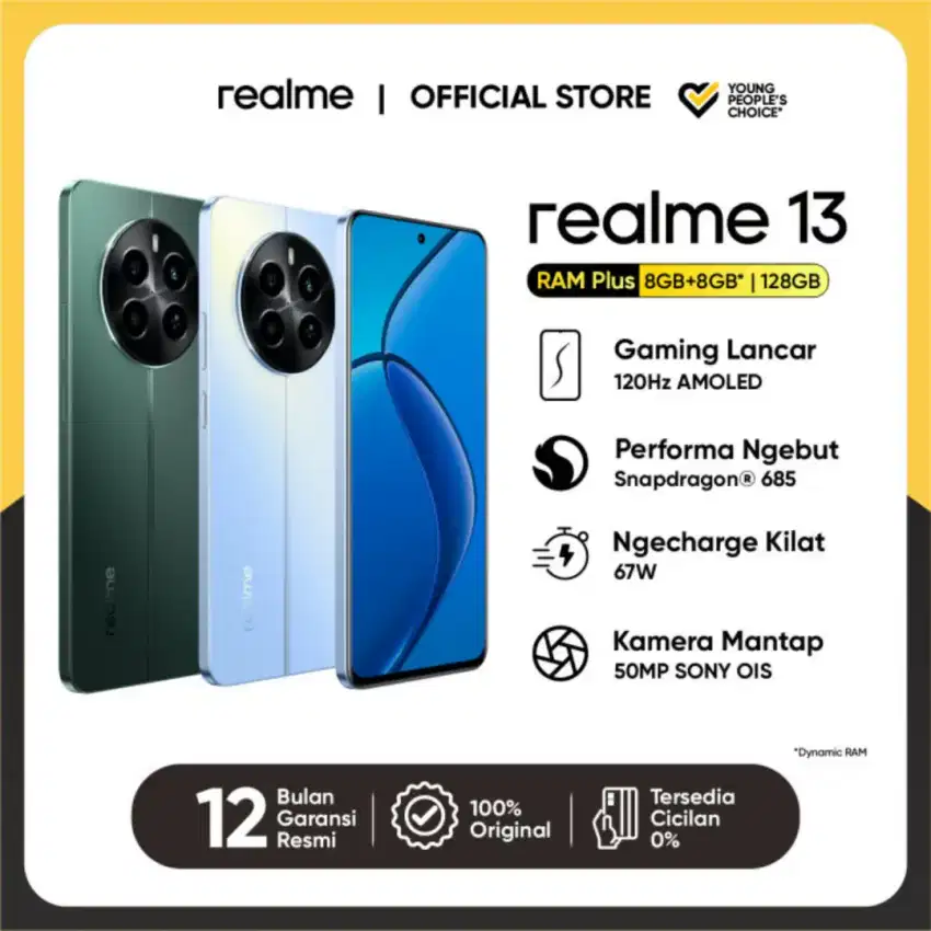 REALME 13 8+8/128 dan 8+8/256 Harga 2 jutaan