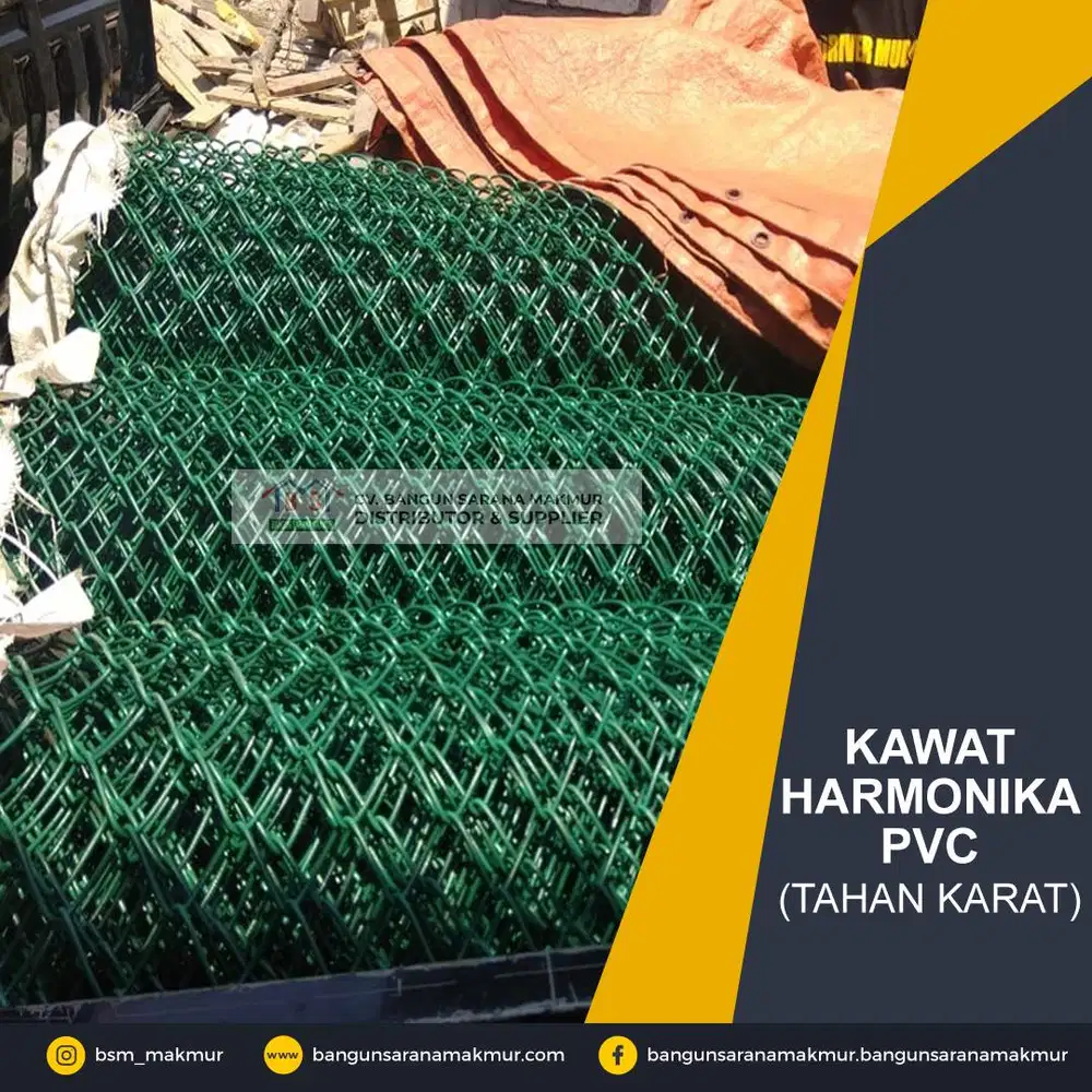 KAWAT RAM HARMONIKA LAPIS PVC HIJAU