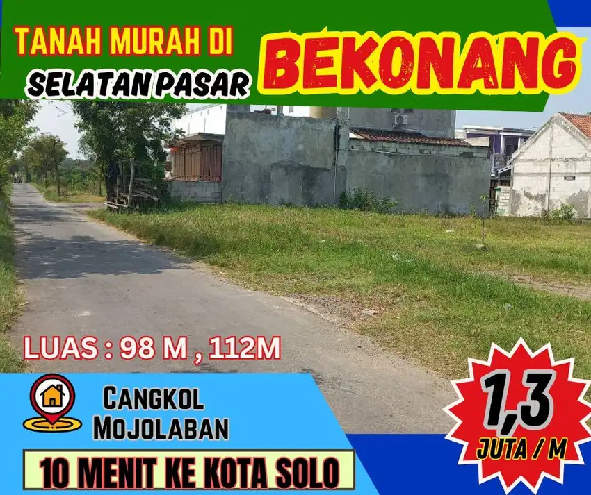 TANAH MURAH DI CANGKOL MOJOLABAN 10 MENIT KE SOLO