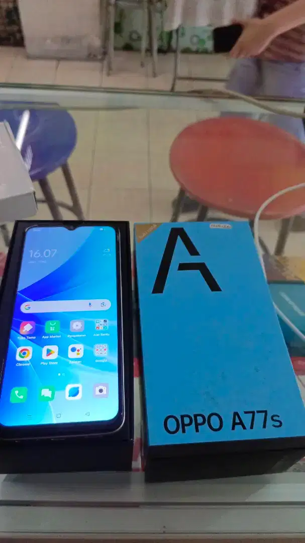 Oppo A77s 8/128gb bekas fullset normal bisa Tukar Tambah