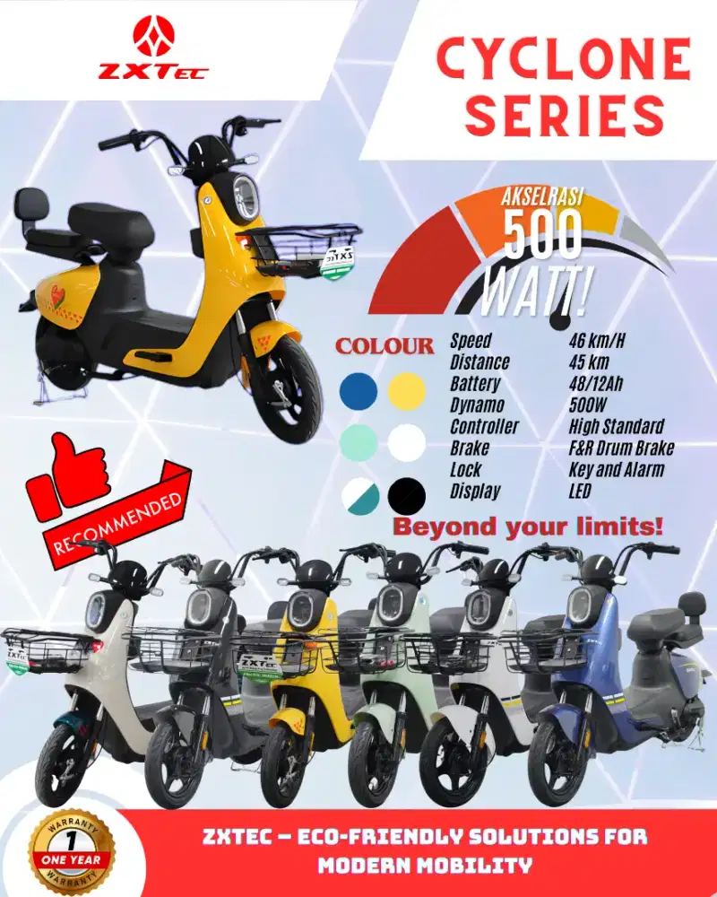 Sepeda listrik zxtec Lisgo cyclone anti air