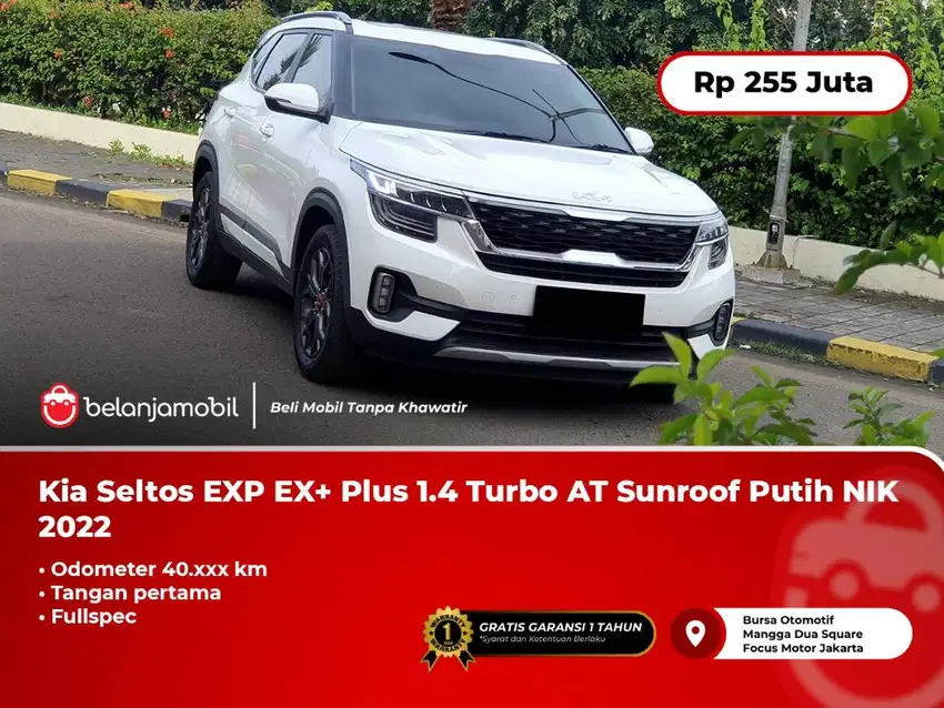 [ FULLSPEC ] Kia Seltos EXP EX+ Plus 1.4 Turbo AT Sunroof Putih 2022