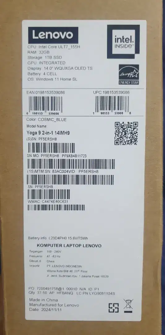 Laptop lenovo yoga 9 type 2 in 1 Ultra 7