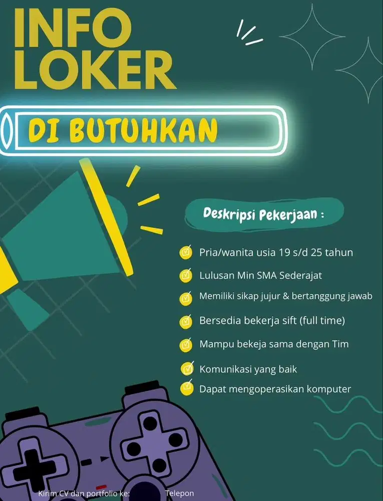 Di butuhkan staff