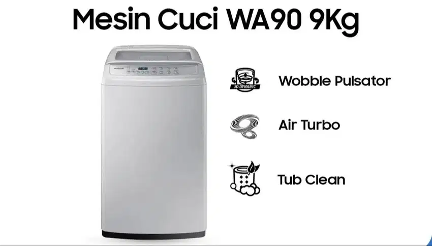 SAMSUNG Mesin Cuci 1 Tabung 9kg Top loading WA90H4200SG