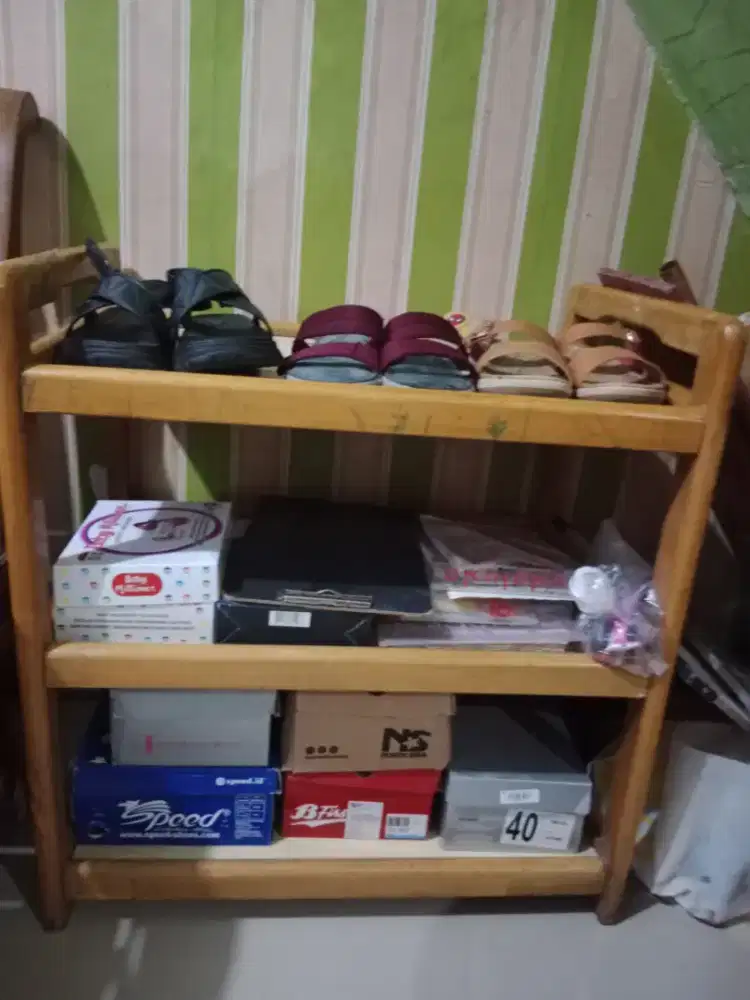 Rak kayu rak serbaguna rak 3 susun rak estetik