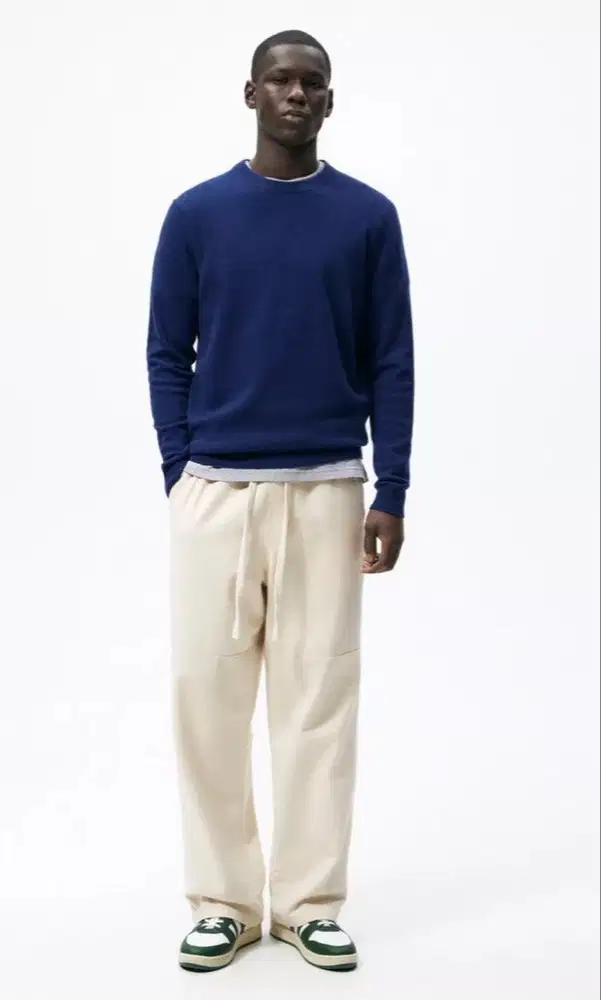 Zara sweater biiru rajut knit wool