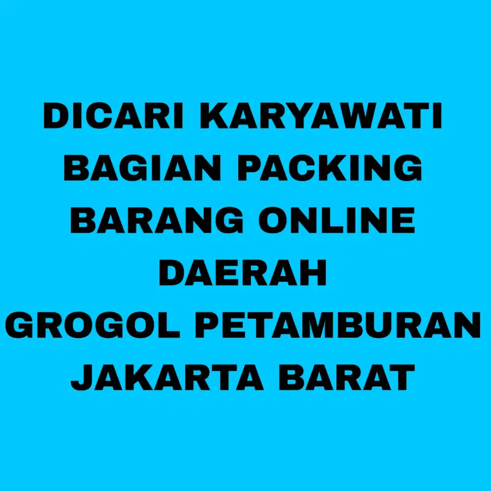 Dibutuhkan Karyawati Bagian Packing Online