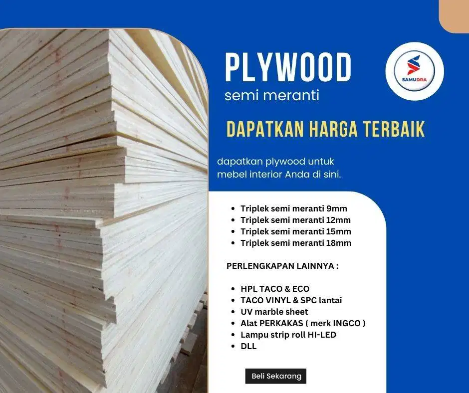 jual triplek / multipleks / plywood birch halus murah perlembar
