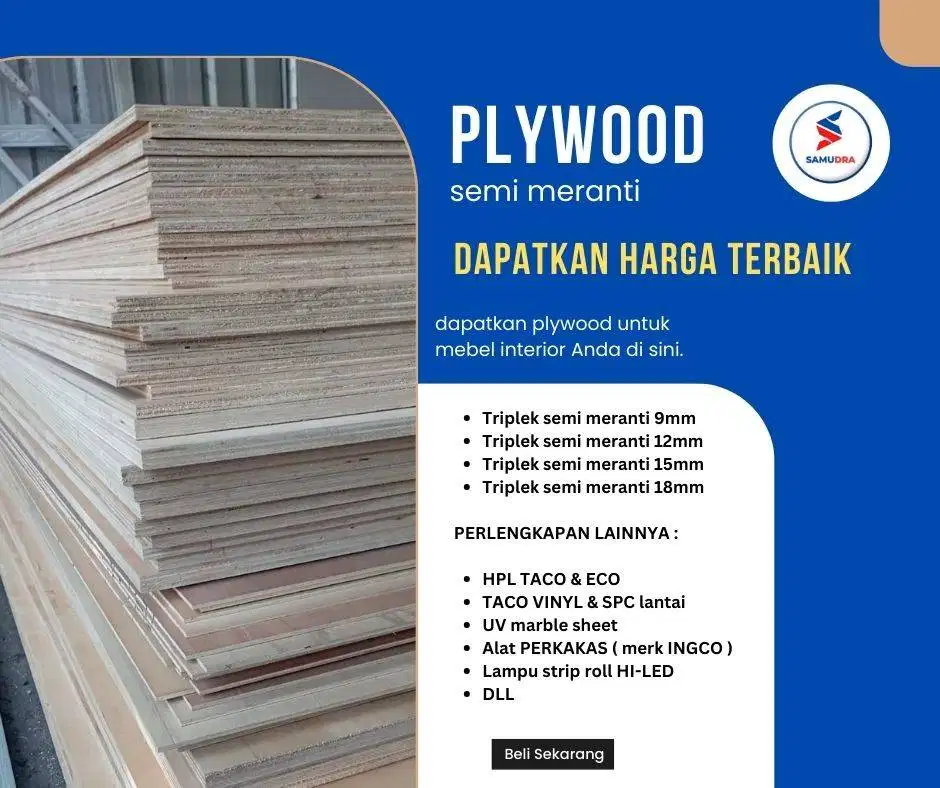 harga multipleks / triplek tebal 18mm halus untuk mebel