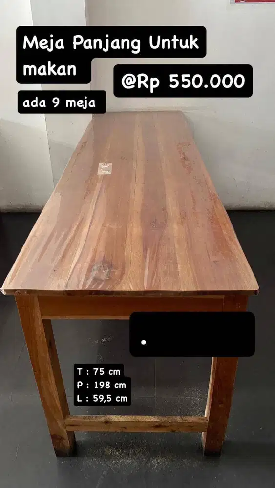 MEJA MAKAN KAYU PANJANG