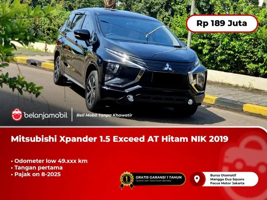 [LOW KM] Mitsubishi Xpander 1.5 Exceed AT Hitam 2019/2020