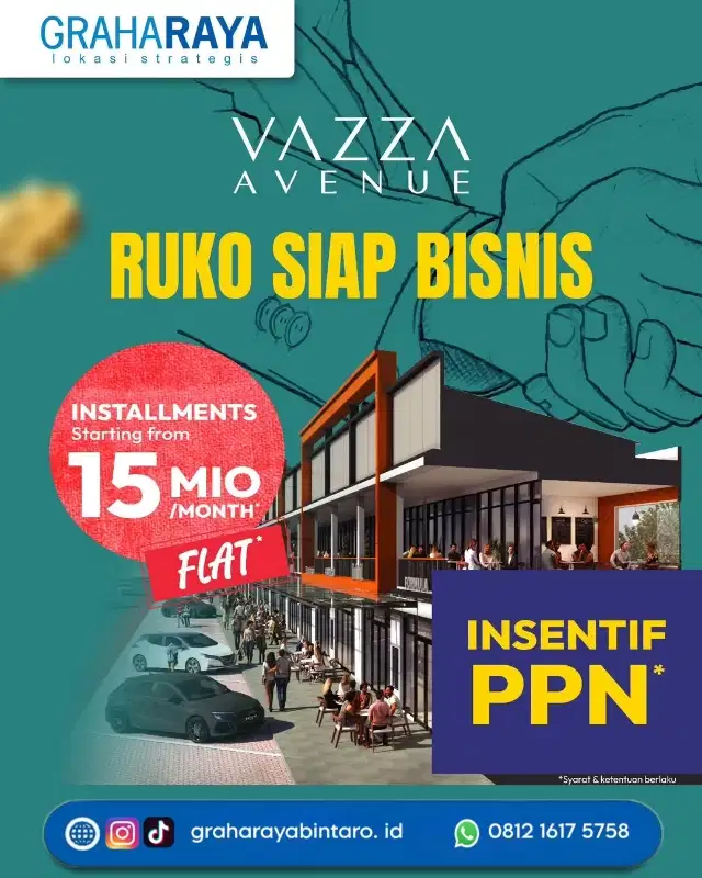 RUKO VAZZA AVENUE Graha Raya Bintaro 2 Menit Pintul Tol