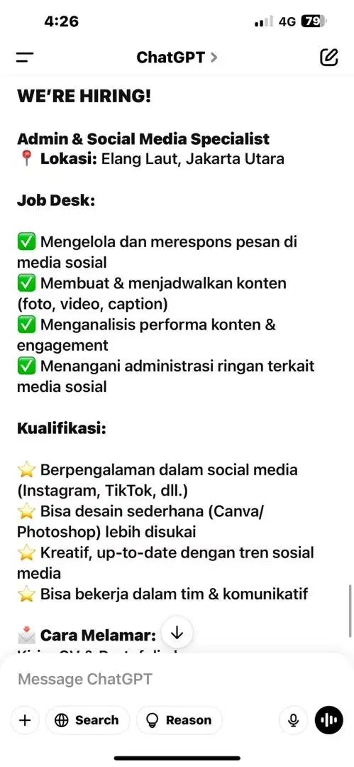 Admin rangkap social media specialist